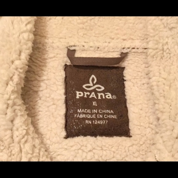 Women’s pre-loved PRANA brown vegan faux-leather full zip jacket/ size XL - Picture 4 of 7